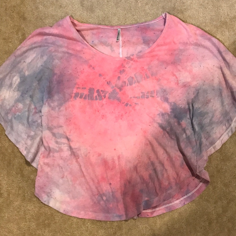 Tie dye butterfly sleeve top